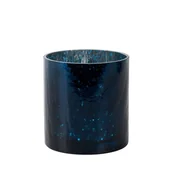 Świeczniki - Świecznik dekoracyjny ze szkła ze wzorem granatowy VERRE - miniaturka - grafika 1