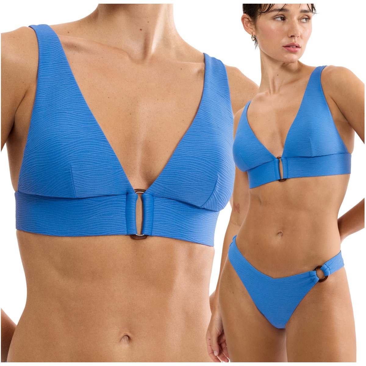 Biustonosz kąpielowy bikini bez fiszbin Triumph Summer Dune P niebieski 36C