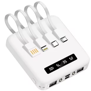 Powerbank Uniwersalny kabel USB-C, Micro-USB, Lightning Akashi Biały - Powerbanki - miniaturka - grafika 1