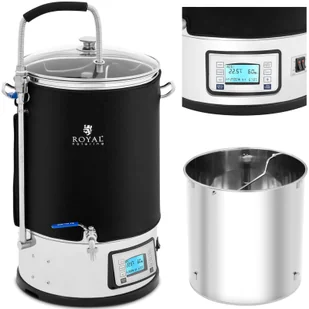 Royal Catering Kocioł warzelny z izolacją - 30 l - 2500 W - 25-100°C - stal nierdzewna - wyświetlacz LCD - timer RCBM-30IN - Inne urządzenia gastronomiczne - miniaturka - grafika 1