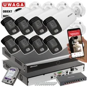 Zestawy do monitoringu - Monitoring kolor noc 8 kamer IP Hikvision DS-2CD2027G2-L(2.8MM)(C) FullHD Acusense ColorVu IR40 - miniaturka - grafika 1