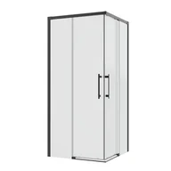 Kabiny prysznicowe - Kabina prysznicowa kwadratowa Remix 90 x 90 x 195 cm czarna Sensea - miniaturka - grafika 1