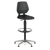 Fotele i krzesła biurowe - B2B Partner Krzesło robocze ALLOY PU, wysokie, ślizgacze, czarne 280712 - miniaturka - grafika 1