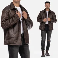 Kurtki męskie - Kurtka Męska Overshirt Ocieplana Przejściowa Brązowa ZARA 0993/407/700 XL Brązowy - miniaturka - grafika 1