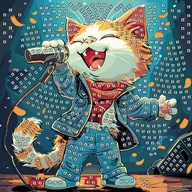 Zabawki kreatywne - Mozaika piankowa Śpiewający Kot Fun&Joy - miniaturka - grafika 1