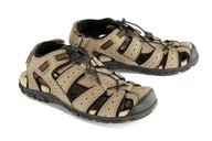 Sandały męskie - GEOX U6224B SANDAL STRADA B C6088 taupe/black, sandały męskie - Geox - miniaturka - grafika 1