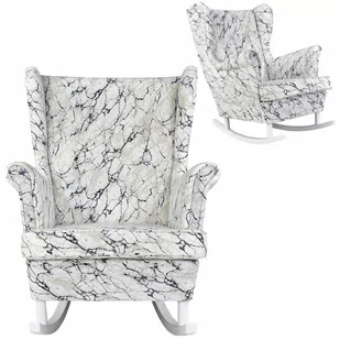 Fotel uszak bujany print marmur elegancki urodziny - Fotele - miniaturka - grafika 1