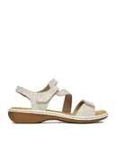 Sandały damskie - Rieker Sandały CEO-659C7-81 Beżowy - miniaturka - grafika 1