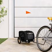 Sprzęt podróżny i transportery dla psów - vidaXL Przyczepka rowerowa dla psa, czarna, tkanina Oxford i żelazo - miniaturka - grafika 1