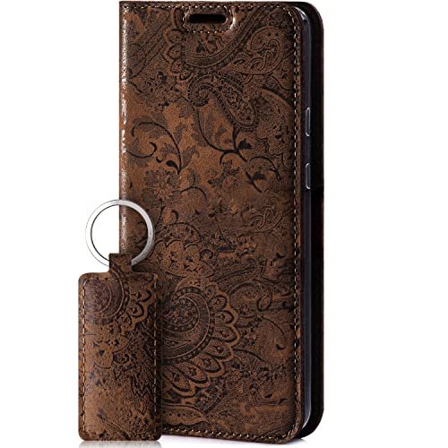 SURAZO Inteligentne magnetyczne etui na telefon komórkowy Samsung Galaxy S20 FE 5G 4G – etui ochronne premium z prawdziwej skóry z przegródką na karty, ochroną RFID, etui z klapką, ręcznie wykonane w