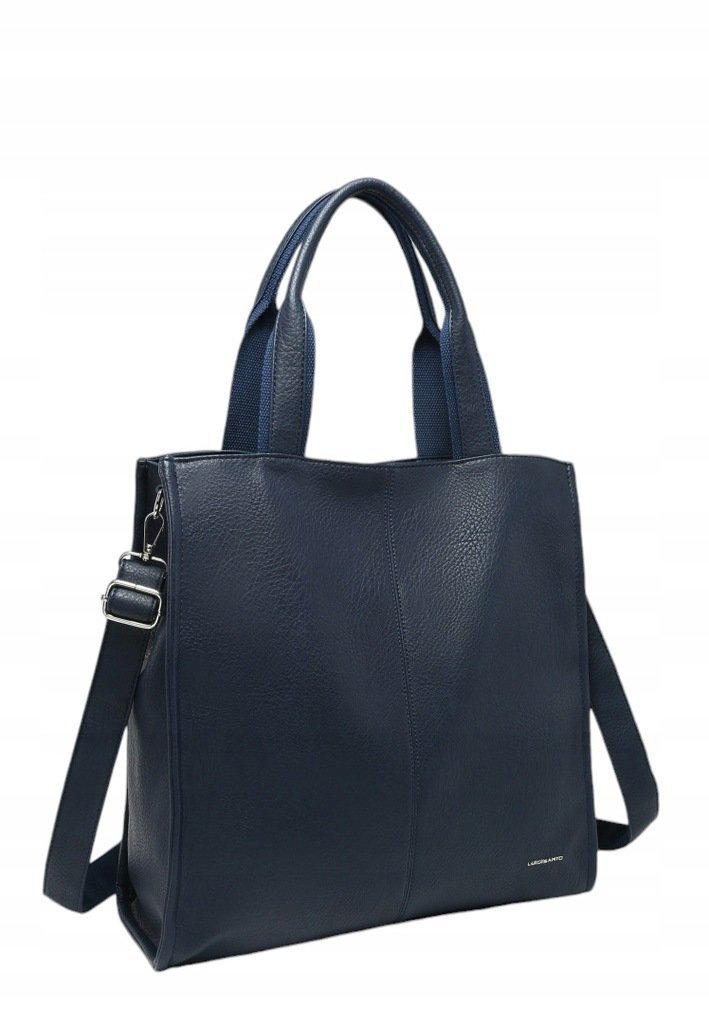 Pojemna Shopperka Torebka Damska Granatowa Format A4 LUIGISANTO V6623 Blue