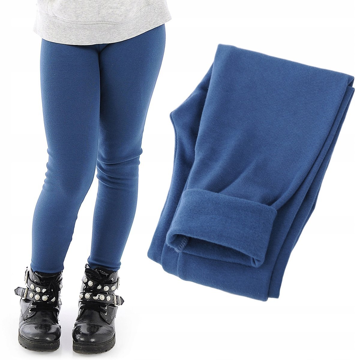 Ocieplane Elastyczne legginsy dziecięce Getry Produkt Polski Jeans 134