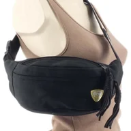 Nerki - DAMSKA SASZETKA NERKA TOREBKA CROSSBODY BAG NA RAMIĘ FRĘDZLE CZARNA - miniaturka - grafika 1