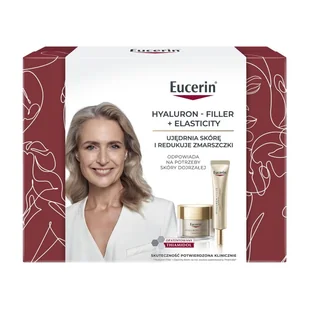 Eucerin Hyaluron Filler Elasticity Zestaw Kosmetyków, Krem na noc + Krem pod oczy - Zestawy kosmetyków damskich - miniaturka - grafika 1