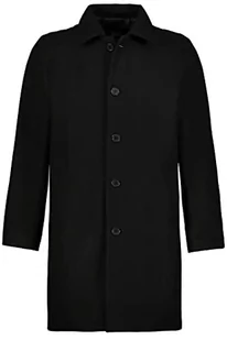 JP 1880 Męskie, duże rozmiary, ponadgabarytowe, odzież męska, L-8XL, płaszcz z mieszanki wełny, wodoodporny, kołnierz koszuli, do 8 XL 795116, czarny, XL - Płaszcze męskie - miniaturka - grafika 1