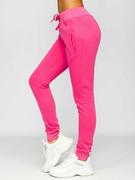 Spodnie sportowe damskie - Różowe spodnie dresowe damskie Denley CK-01 - miniaturka - grafika 1