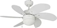 Wentylatory sufitowe - Wentylator sufitowy model aral biały Moc: 50W Łopatka: ø76cm edm - miniaturka - grafika 1