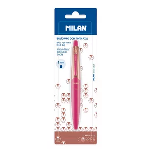 Długopis Capsule Copper Pink niebieski MILAN - Przybory szkolne - miniaturka - grafika 2