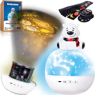 Heckermann Projektor gwiazd LED Heckermann 168K-S Miś - Projektory dla dzieci - miniaturka - grafika 1