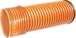 Kaczmarek Rura kanalizacyjna zewnętrzna PP K2-KAN DN/OD 200x3000 SN8, kielichowa korugowana 2-warstwowa, z uszczelką, kolor pomarańczowy - Rury - miniaturka - grafika 1