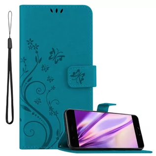 Portfele - Pokrowiec Do Huawei P10 PLUS w Etui NIEBIESKI KWIATOWY  Kwiaty Portfel Obudowa Case Cover Cadorabo - grafika 1