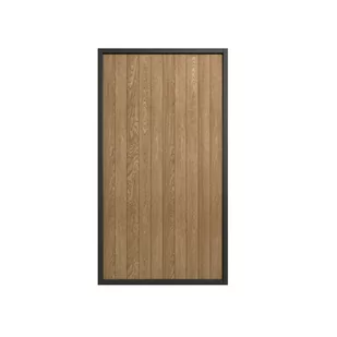 Panel ażurowy żaluzja 200x110 cm dębowy z czarną ramą - Panele ścienne i boazeria - miniaturka - grafika 1