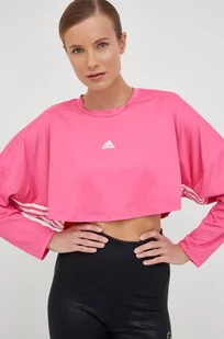 adidas longsleeve treningowy Hyperglam kolor różowy - Bluzki damskie - miniaturka - grafika 1