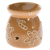 Świeczniki - Kominek świecznik brązowy pierniki ceramika święta - miniaturka - grafika 1