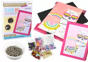 Zestaw DIY Cekiny Szpilki Lama Ramka Kolorowy - Zabawki kreatywne - miniaturka - grafika 1