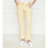 Spodnie sportowe damskie - GUESS Spodnie cargo NESSI Regular Fit z dodatkiem lnu - miniaturka - grafika 1