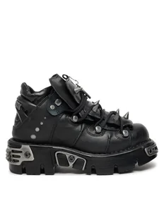 NEW ROCK Glany M-110-S1 Czarny - Glany damskie - miniaturka - grafika 1
