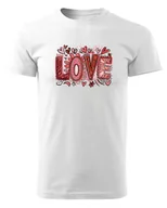 Koszulki i topy damskie - Koszulka na Walentynki Kolorowe LOVE Biały XXL - Empik - miniaturka - grafika 1