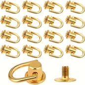 Rękodzieło - TEMU Zestaw 12 sztuk D-Ring Nitów z Śrubkami do Rękodzieła Skórzane - Metalowe Zapięcia do Torebek i Portfeli DIY - miniaturka - grafika 1