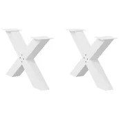 Zawiasy, okucia i inne akcesoria - Nogi do stolika kawowego w kształcie litery X 2 szt. Białe 70x(42-43) cm Stal vidaXL - miniaturka - grafika 1