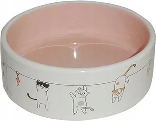 Yarro International YARRO MISKA CERAMICZNA DLA KOTA MOTYW KOTA 12,5x4,5cm MIX KOLOR - Miski dla kotów - miniaturka - grafika 1