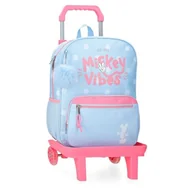 Plecaki szkolne i tornistry - Joumma Disney Mickey Vibes plecak szkolny z wózkiem, niebieski 30x38x12 cm poliester 13,68 l, Niebieski, Talla única, plecak szkolny na kółkach - miniaturka - grafika 1