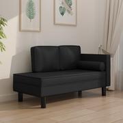 Sofy i kanapy - 2-osobowa sofa, czarna, sztuczna skóra - miniaturka - grafika 1