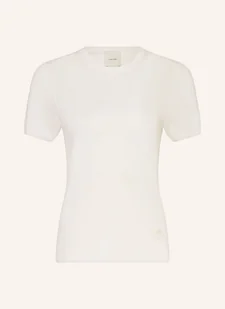 Calvin Klein Dzianinowa Koszulka weiss - Koszulki i topy damskie - miniaturka - grafika 1