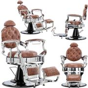 Fotele fryzjerskie - Fotel fryzjerski barberski hydrauliczny do salonu fryzjerskiego barber shop Treko Brown Barberking w 24H - miniaturka - grafika 1