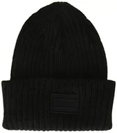 Czapki damskie - Tommy Hilfiger Męska czapka beanie z prążkowanymi mankietami, czarny, jeden rozmiar - miniaturka - grafika 1