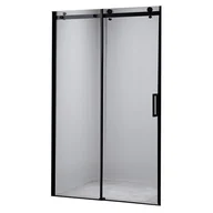 Ścianki i drzwi prysznicowe - Czarne drzwi prysznicowe do wnęki 125-130 cm rozsuwane SH03EB szkło 8 mm - miniaturka - grafika 1
