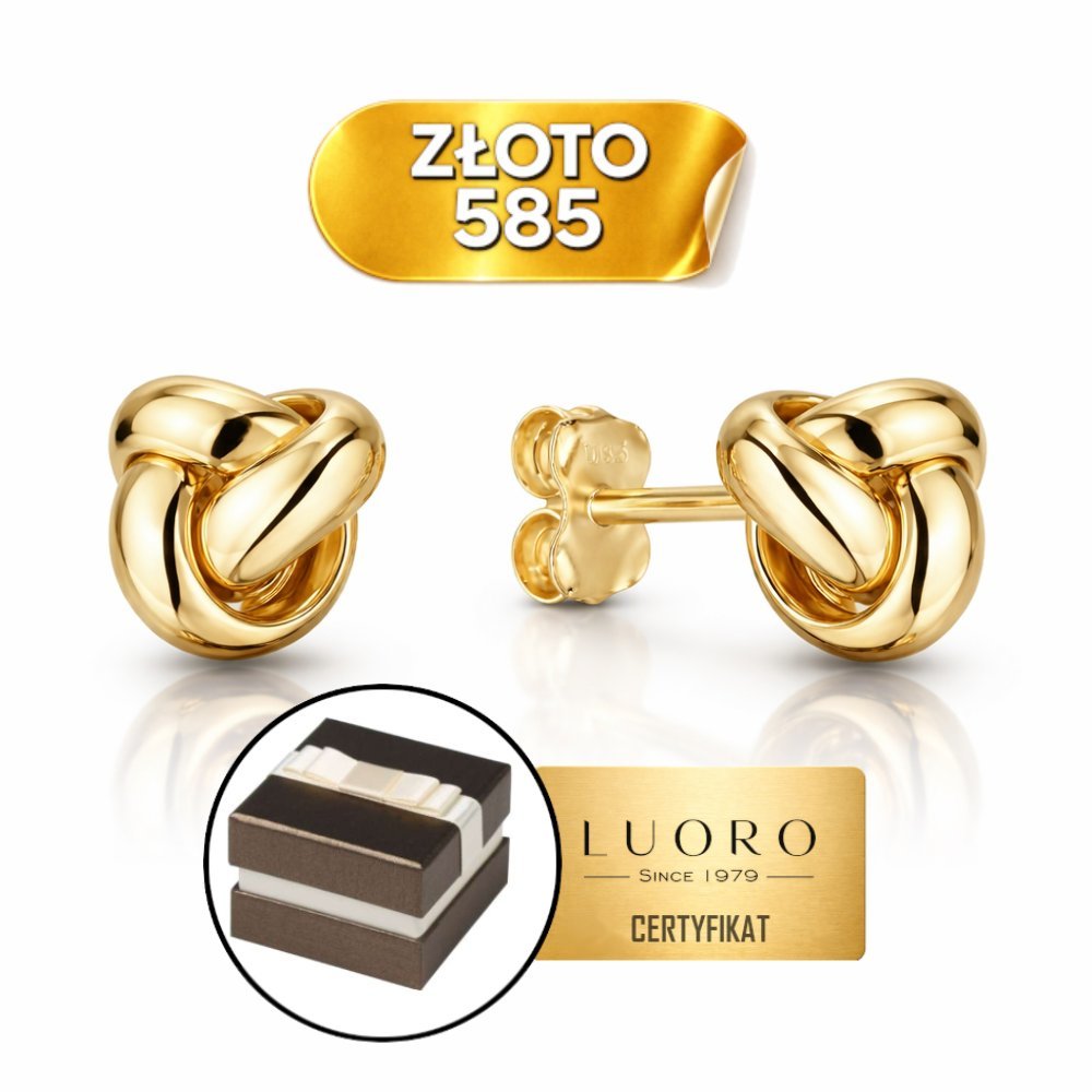 KOLCZYKI ZŁOTE 585 14K SUPEŁKI GŁADKIE SZTYFT 0,75 CM ELEGANCKIE