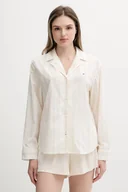 Piżamy damskie - Tommy Hilfiger koszula piżamowa bawełniana kolor beżowy bawełniana UW0UW05764 - miniaturka - grafika 1