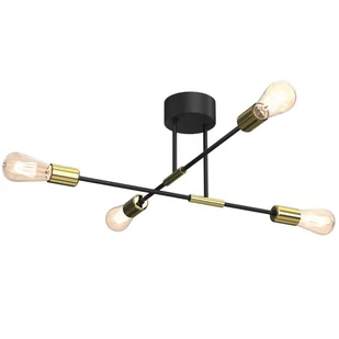 Luminex Flame 3906 lampa wisząca zwis 4x60W E27 czarna/złota - Lampy sufitowe - miniaturka - grafika 1