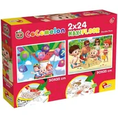 Puzzle - Lisciani Giochi CoComelon - Puzzle para nios a partir de 3 aos, 2 puzles de 24 piezas, 2 en 1 Doble Cara con reverso para colorear, Multicolor (91119) - miniaturka - grafika 1