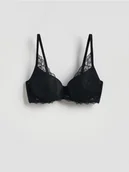 Biustonosze - Reserved - Modulowany biustonosz z fiszbinami - czarny - miniaturka - grafika 1