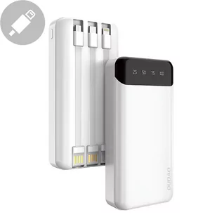 Dudao pojemny powerbank z 3 wbudowanymi kablami 20000mAh USB Typ C + micro USB + Lightning biały K6Pro+) hurtel-82317-0 - Powerbanki - miniaturka - grafika 1