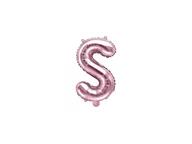 Balony i akcesoria - Balon foliowy litera "S" różowo-złota - 35 cm - miniaturka - grafika 1
