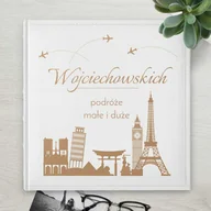 Albumy fotograficzne - Duży album na zdjęcia z grawerem dla pary podróżników na ślub roczn - miniaturka - grafika 1