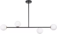 Lampy sufitowe - Sigma czarny żyrandol na 4 żarówki 33188 GAMA lampa sufitowa do jadalni nad stół klosze białe kule 33188 - miniaturka - grafika 1